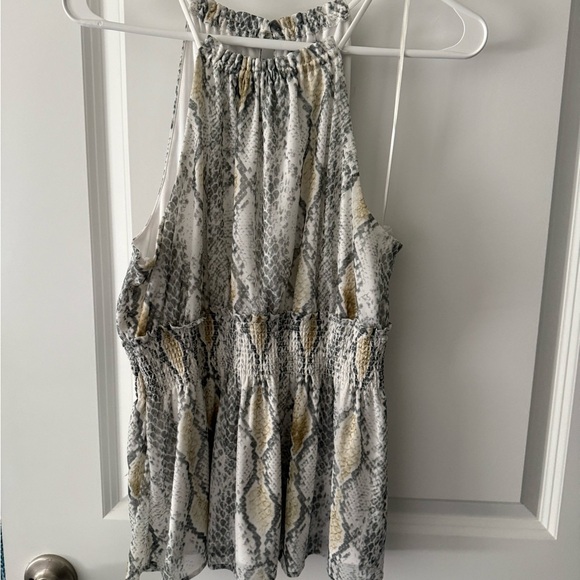 Express Snakeskin Print Top in Gray and Cream - Picture 1 of 3